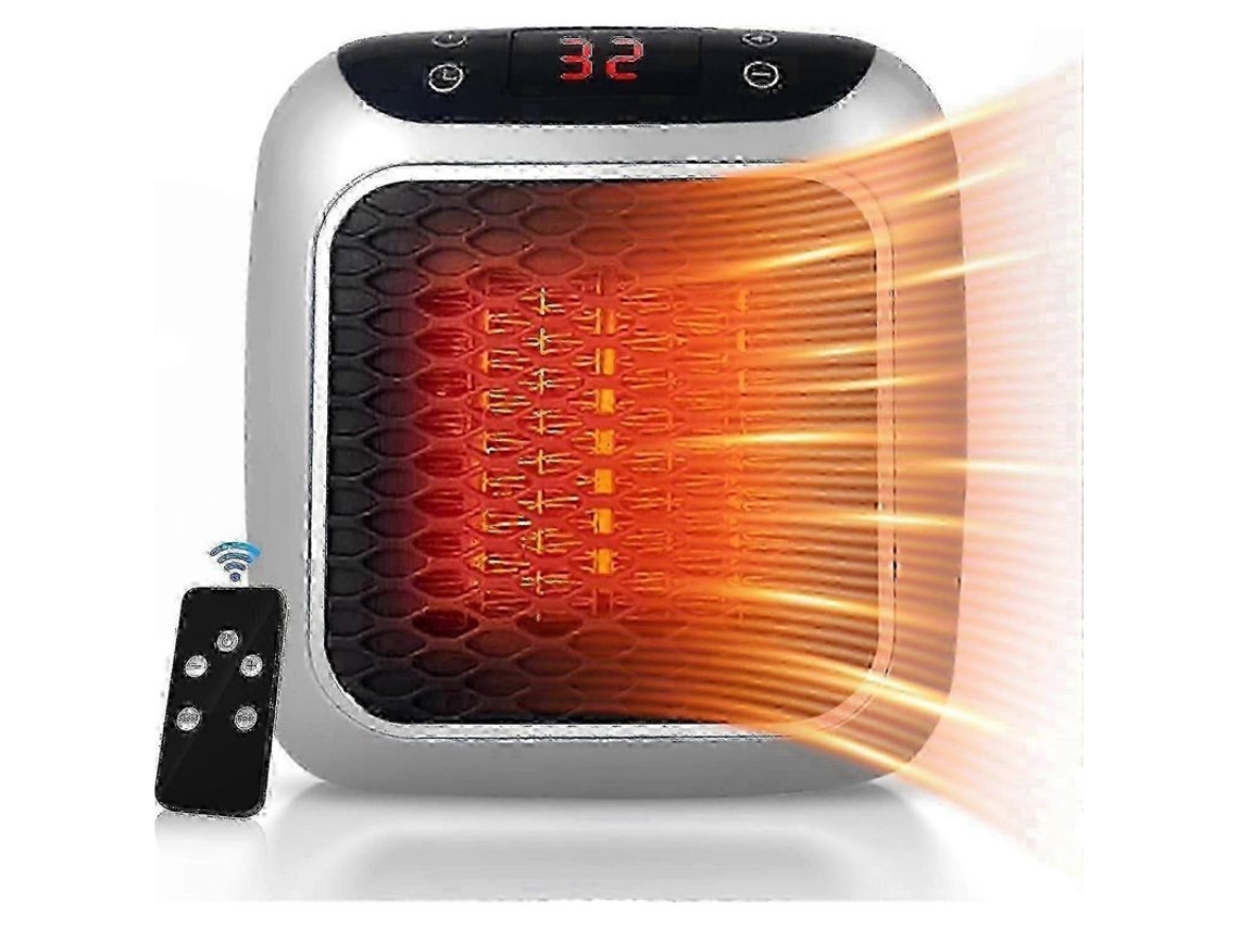 Calefactor Eléctrico Cerámico Con Mando A Distancia, Temporizador, Pantalla Led Y Opciones De Calor Ajustables.