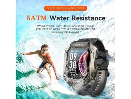 Reloj inteligente de buceo para hombres pulsera deportiva al aire libre 5ATM natación profunda Monitor de salud impermeable Bluetooth música Smartw...