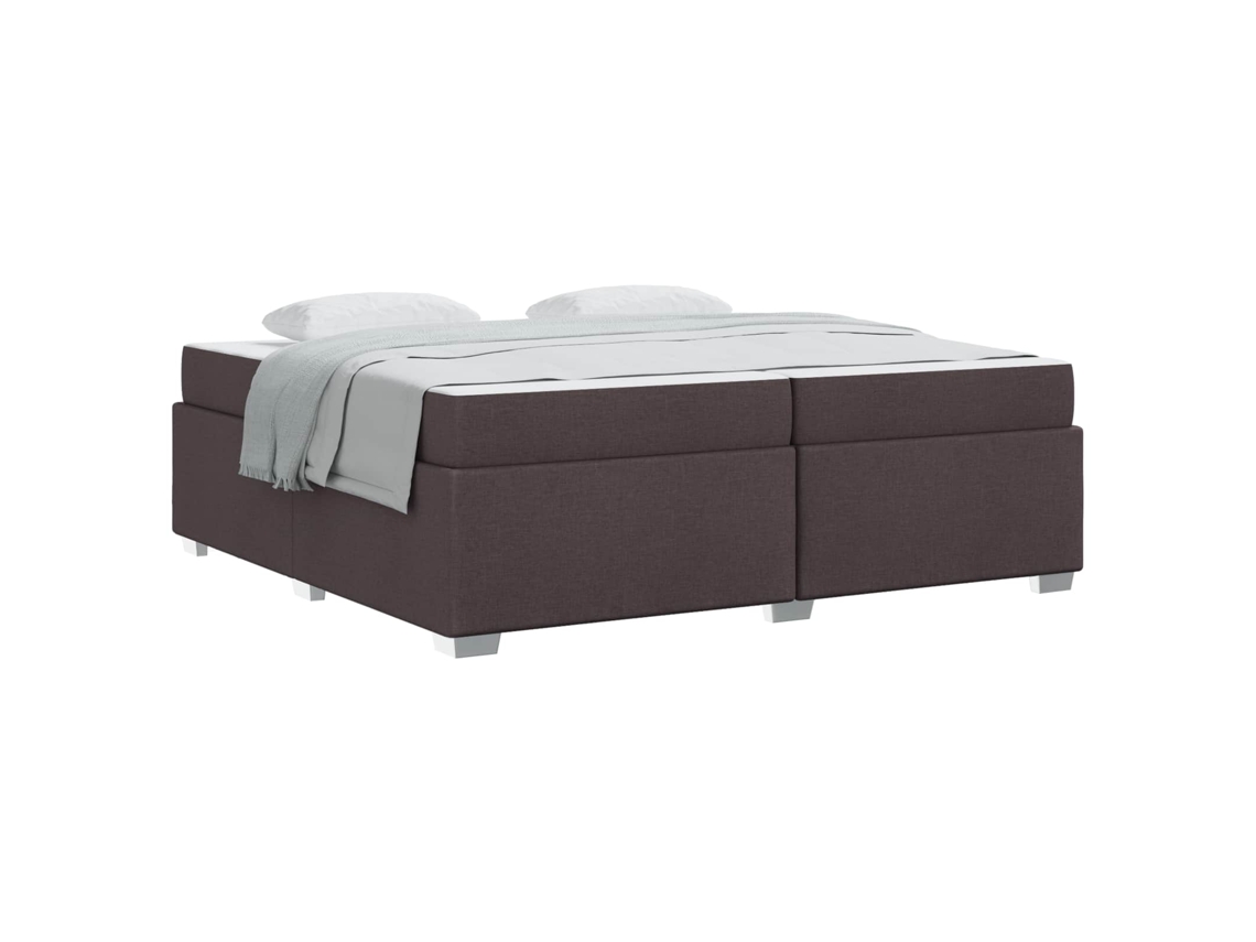 Maison Exclusive - Estructura De Cama Con Colchón Marrón Oscuro 200 X 200 Cm Tela