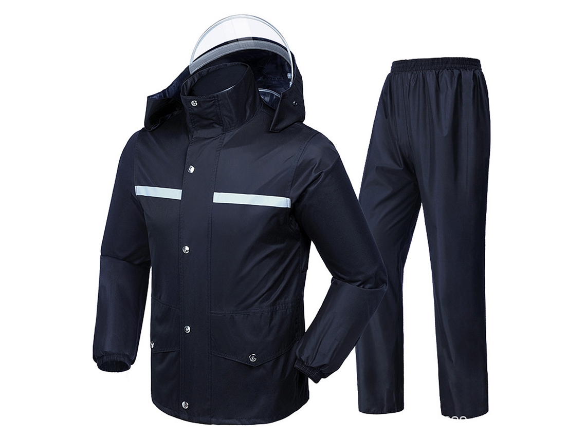 Traje De Moto Impermeable Con Pantalones Protectores Reflectantes Para La Lluvia Y El Motociclismo.