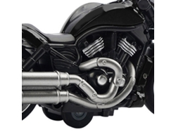 Modelo De Motocicleta A Escala 1:12 Con Luces Y Música, Rueda Retráctil De Aleación, Juguete Para Niños, Color Negro.