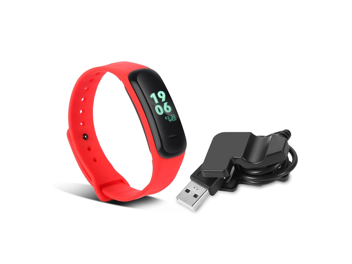 Pulsera Inteligente Monitor De Frecuencia Cardíaca Y Sueño Rastreador De Fitness Pulsera Inteligente Roja