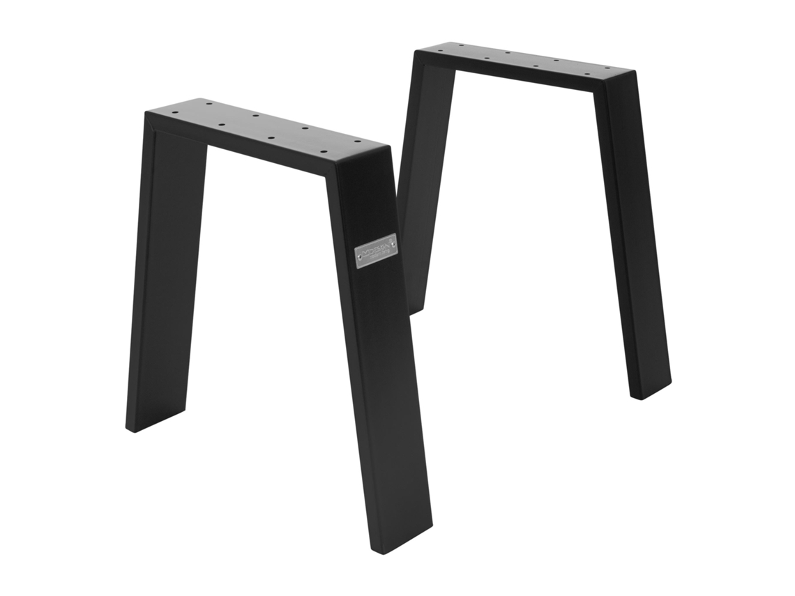 Set de 2 Patas de mesa industrial loft ML-Design 44x42 cm acero negro mate diseño en forma de U