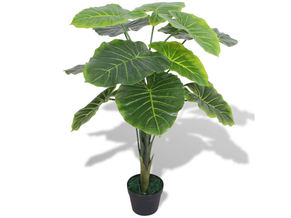 Planta De Taro Artificial Con Macetero 85 Cm Verde
