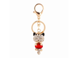 Llavero Con Dije De Cristal 3d Y Diamantes De Imitación Para Bolso O Llaves - Regalo Minimalista Para Mujer