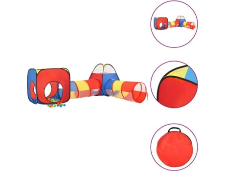 vidaXL Tienda de juego de niños con 250 bolas multicolor 190x264x90 cm