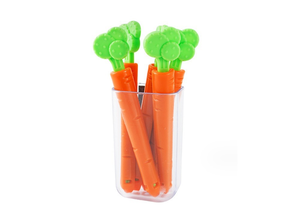 Clips selladores de bolsas de alimentos en forma de zanahoria para aperitivos, congelador, cocina JEIIBRZUI