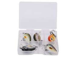 Kit De Mini Señuelos De Pesca Tipo Crankbait Con Caja Para Agua Dulce Y Salada - 5 Piezas