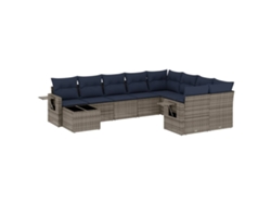 Maison Exclusive - Conjunto De Sofá De Jardín De 10 Piezas Con Cojines, Poliratán Gris