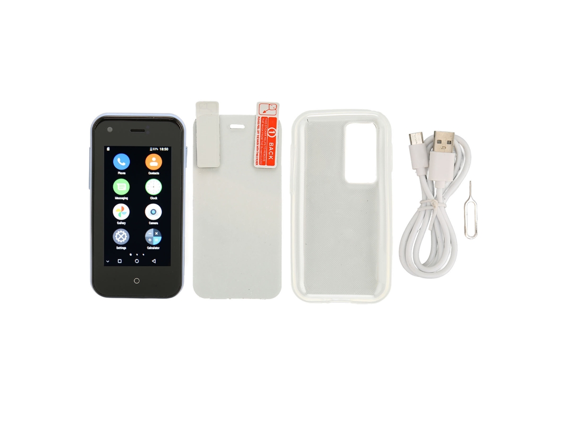 Soyes D18 Mini - Teléfono Móvil 3g Mini Para Android, 2,5 Pulgadas, Wifi, 1 Gb, 8 Gb, Cuatro Núcleos, Para Estudiantes, Color Azul Claro Y Gris