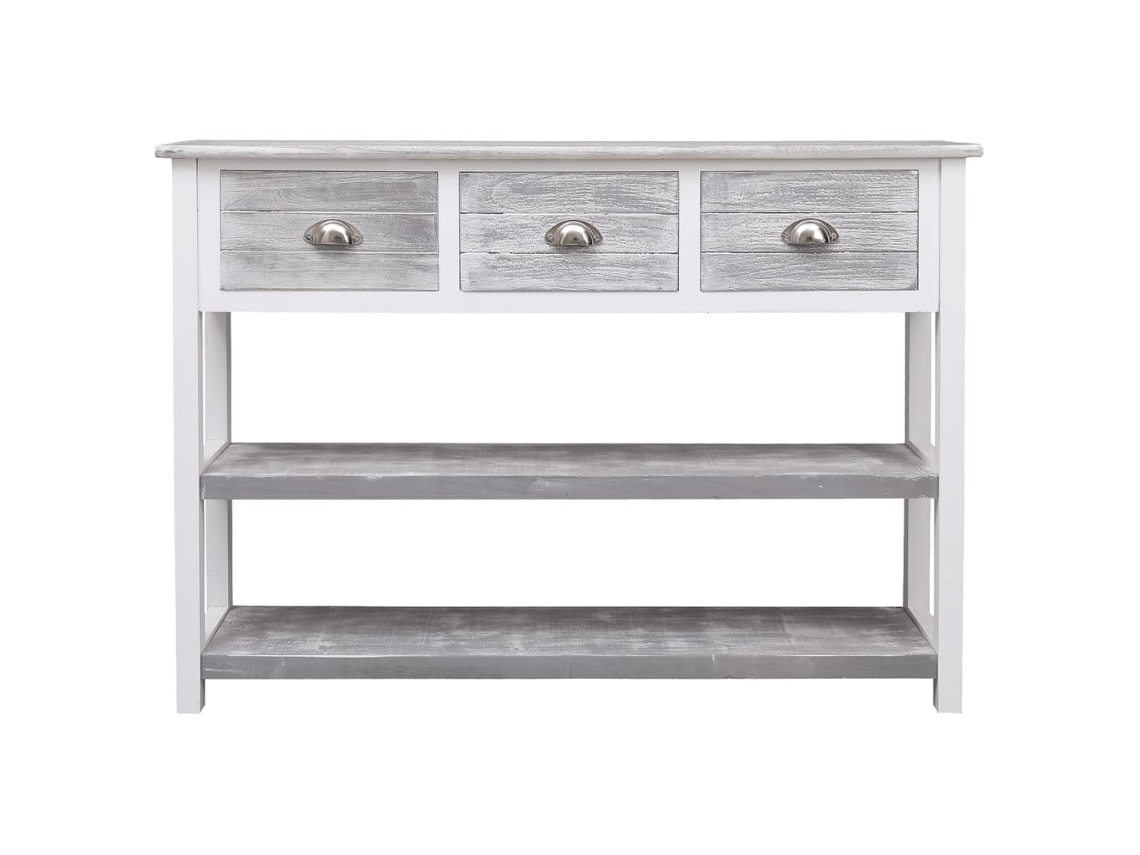 Maison Exclusive - Aparador Madera Maciza De Paulownia Gris Antiguo 108x30x76 Cm