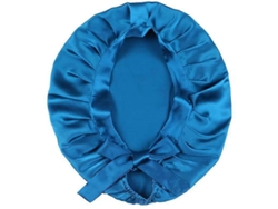 Gorro De Seda Ajustável Para Dormir, Toalha De Cabelo Suave Para Prevenir Frizz E Queda De Cabelo, Preto Azul Escuro