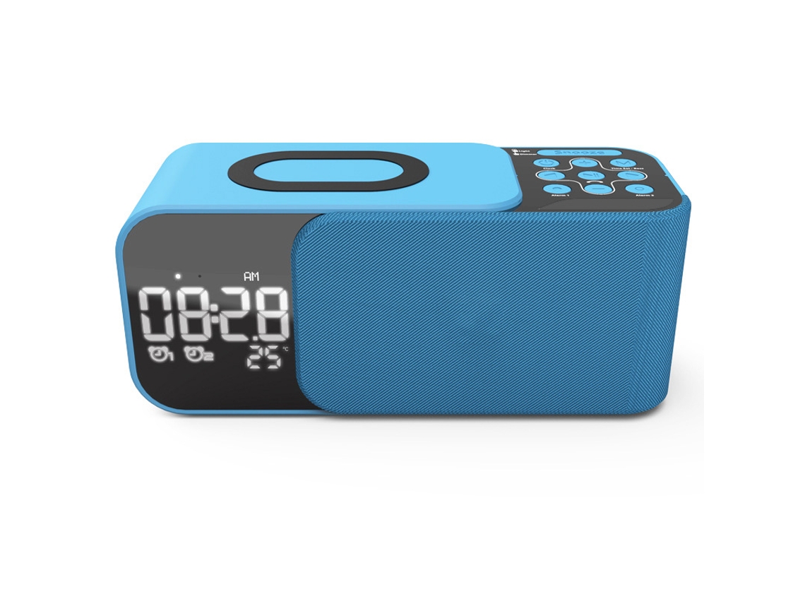 Altavoz Bluetooth MDUG con carga inalámbrica, compatible con entrada AUX y tarjeta TF (azul)