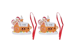 2 Piezas Colgante De Árbol De Navidad Resina Tallada Pintada A Mano Decoración Navideña Para Hogar 22 W249
