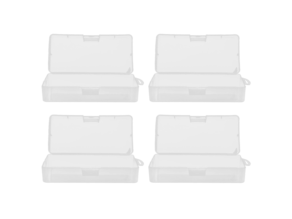KOFIHETY Caja de almacenamiento transparente, organizador de escritorio, de polipropileno, resistente y duradera, de alta transparencia, caja vacía para uso ve