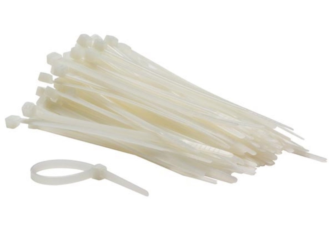 Juego de bridas para cables de nailon - 4,6 x 120 mm - Blanco (100 piezas) VELLEMAN
