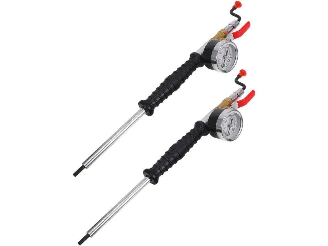 Inflador De Neumáticos De 2 Piezas Con Manómetro Para Coches Y Camiones, Boquilla De Inflado Rápido.