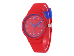 Elegante Reloj De Pulsera Unisex De Cuarzo Con Correa De Silicona Informal (rojo Brillante).