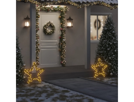 VIDAXL Estrella de luz decorativa Navidad con estacas 80 LED 60 cm