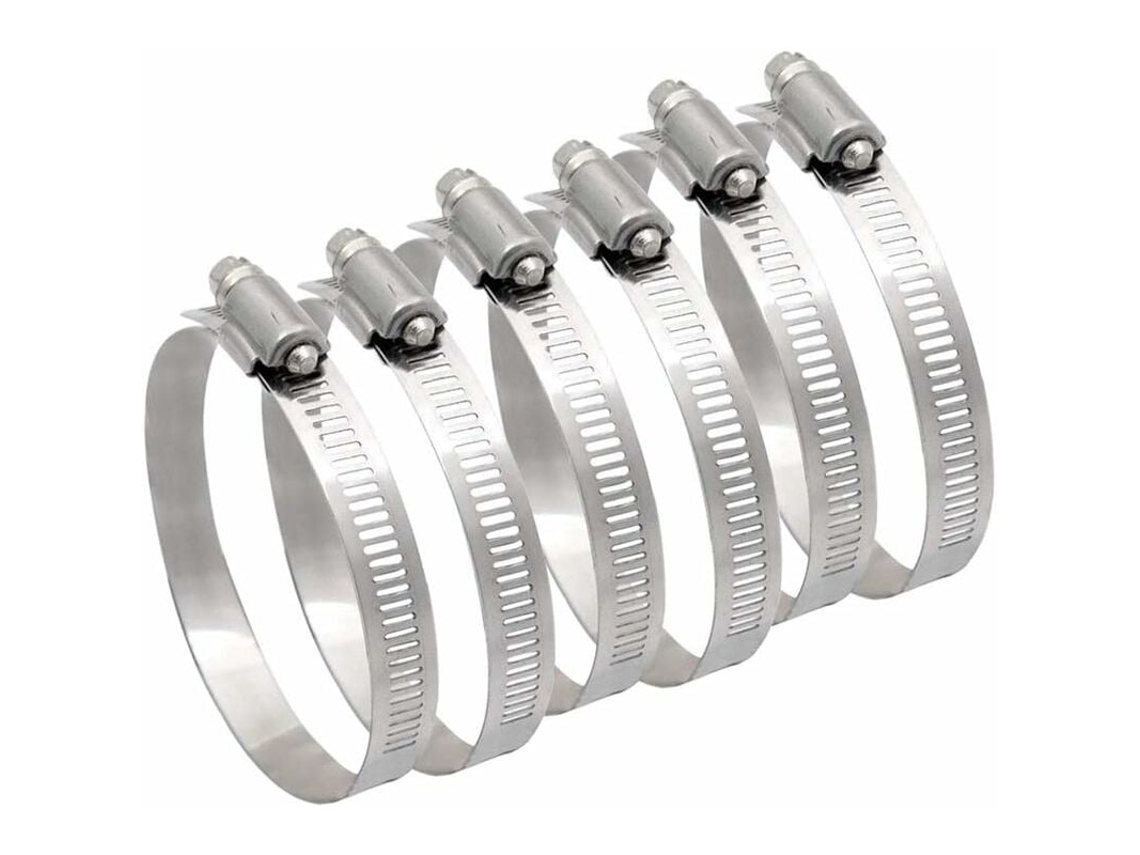 Abrazaderas para conductos de acero inoxidable de alta resistencia, abrazadera de manguera impermeable y ajustable para aplicaciones automotrices y mecánicas.