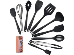 Set De Utensilios De Cocina De Silicona Linjou Resistente Al Calor 10 Piezas No Adherentes Fda Aprobado