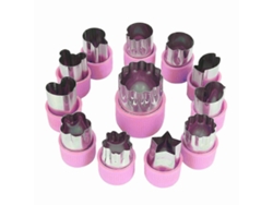 12 Moldes De Acero Inoxidable Para Cortar Frutas Verduras Y Galletas Con Formas Diveras Para Niños Morado