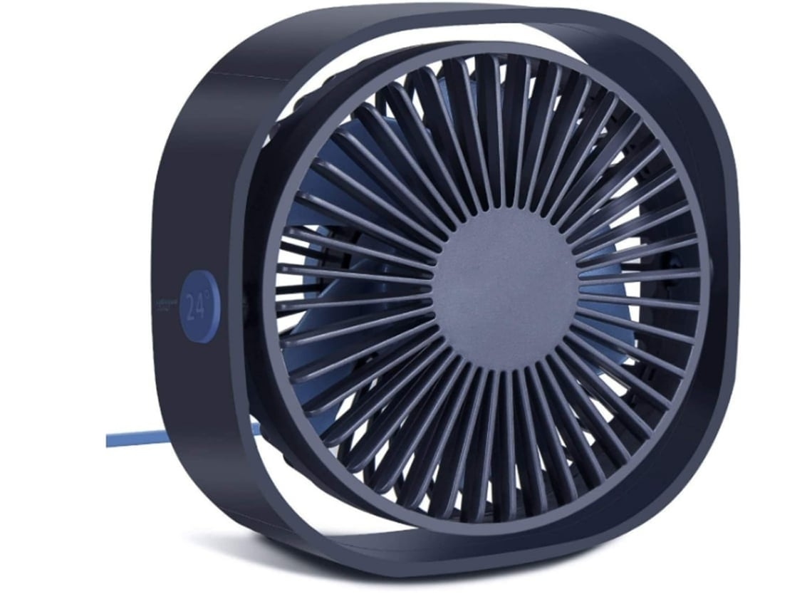 Mini ventilador de escritorio USB, portátil, con viento fuerte, 3 velocidades y rotación de 360 grados, silencioso, para dormir. USHION