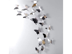 Linjou Pegatinas De Pared 3d De Mariposas, 48 Piezas, Decoración De Pared (plateado)