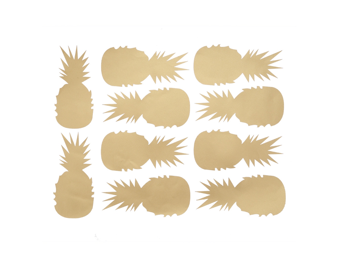 KOFIHETY 10 Unidades Adhesivos de Pared con Diseño de Piña Bonito para Decoración DIY Habitación de Niños (Dorado)
