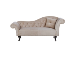 Chaise longue derecho BELIANI Lattes de Terciopelo Beige 188x59x87