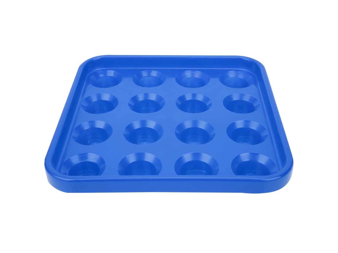 Bandeja De Almacenamiento Para Bolas De Billar De 16 Agujeros - Azul Accesorios De Billar