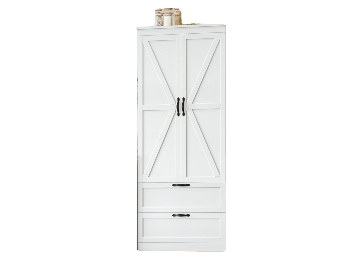 Mueble de cocina, gran espacio de almacenamiento, uso versátil y multifuncional, color blanco