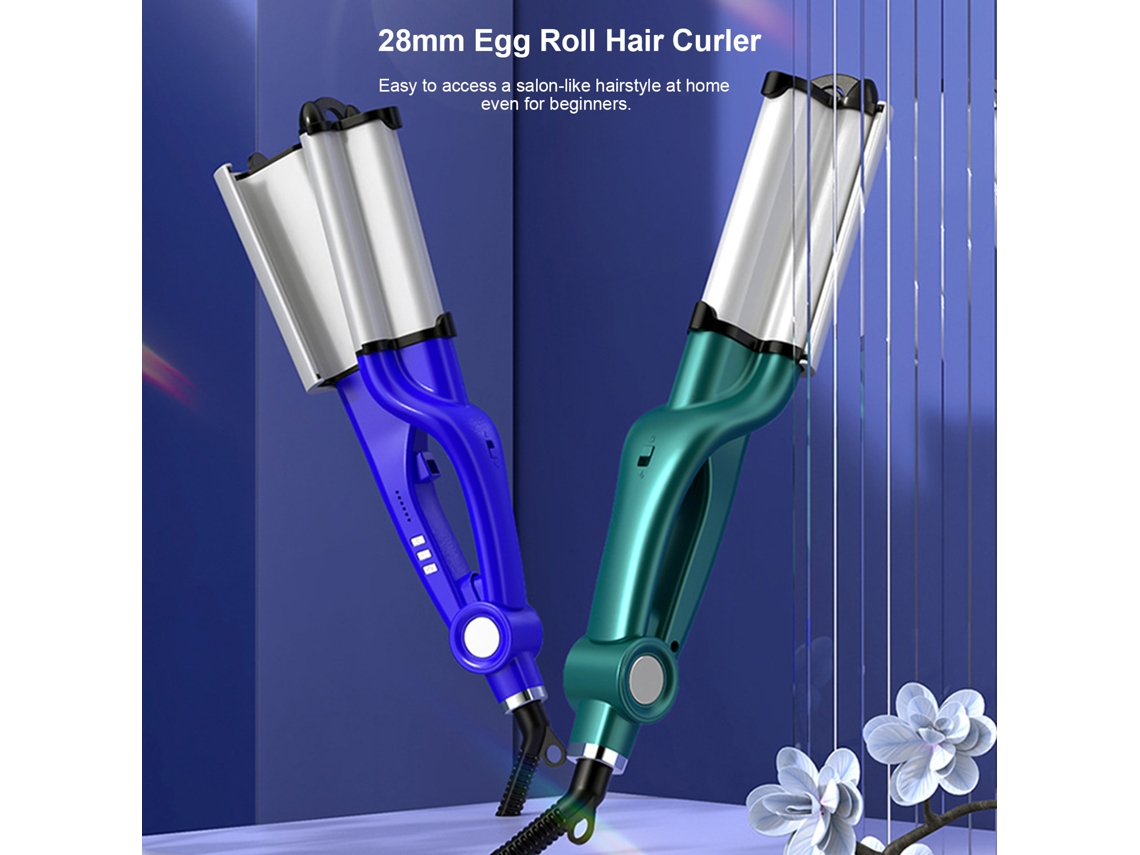 Peine Curvo De Cerámica De 28 Mm Con Temperatura Ajustable Para Ondas Naturales Profundas Y Estilo Playero.