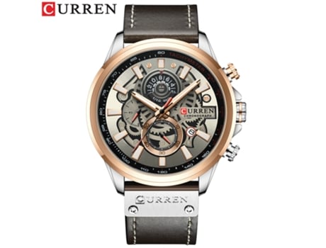 Relojes para Hombre, Relojes de Pulsera con Correa de Cuero Reloj de Negocios de Cuarzo Resistente al Agua para Hombres-Concha Blanca Gris LUUCOZK