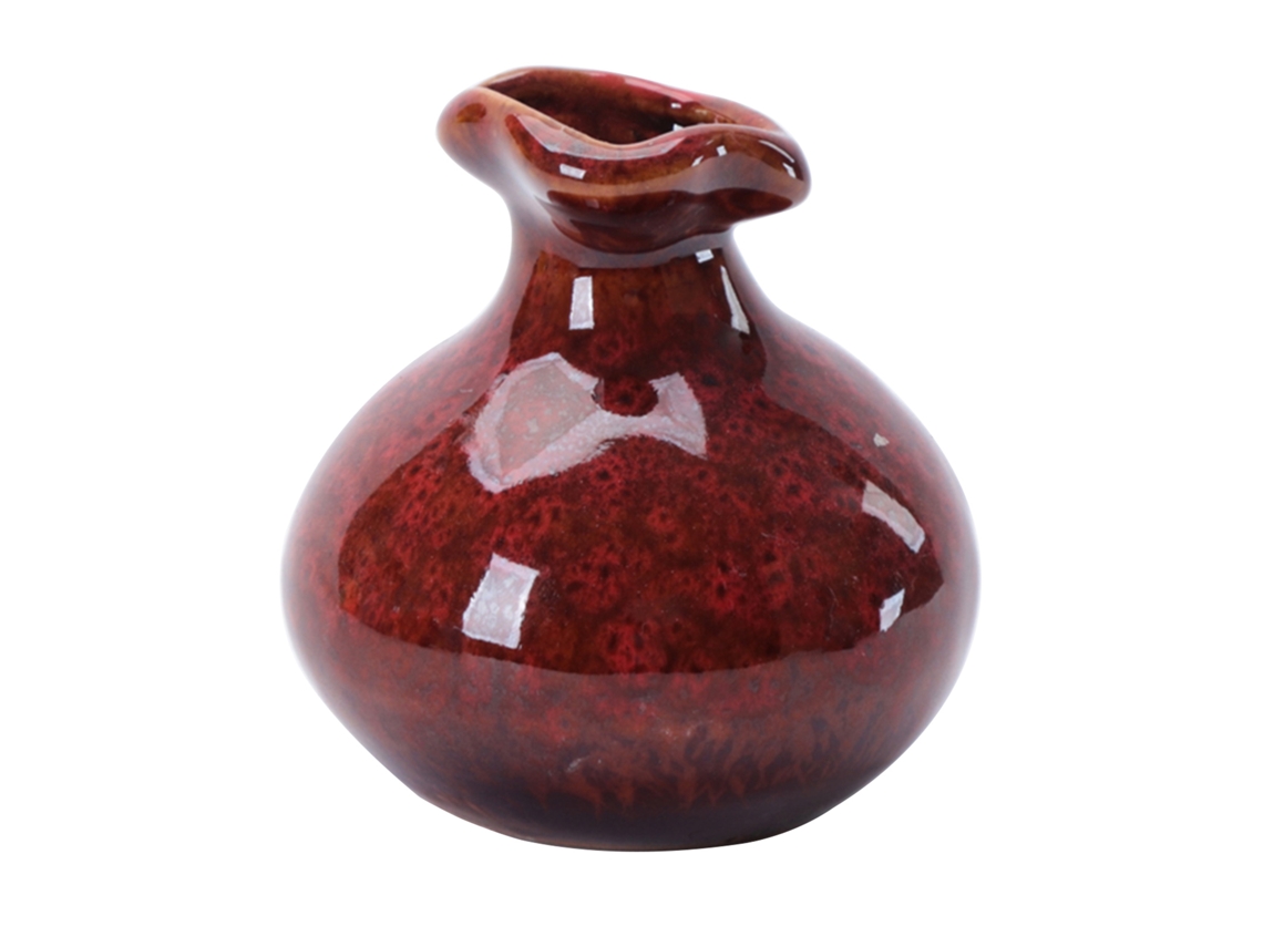 Horno rojo. Altura: 8 cm. Diámetro: 7,5 cm. Interior: 3,2 cm.