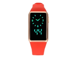 Reloj Inteligente De Fitness Con Batería De 210 Mah, Resistente Al Agua Hasta 30 M Y Correa Roja.