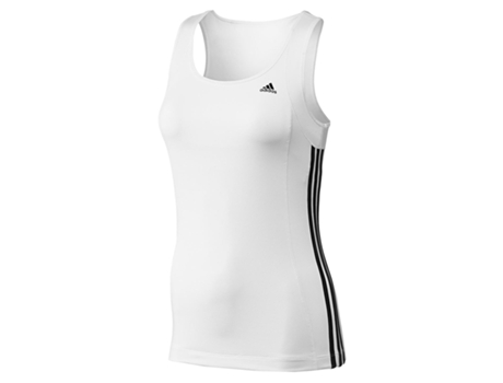 Camiseta sin Mangas de Mujer ADIDAS Esencials Riscas Tecnología Blanco
