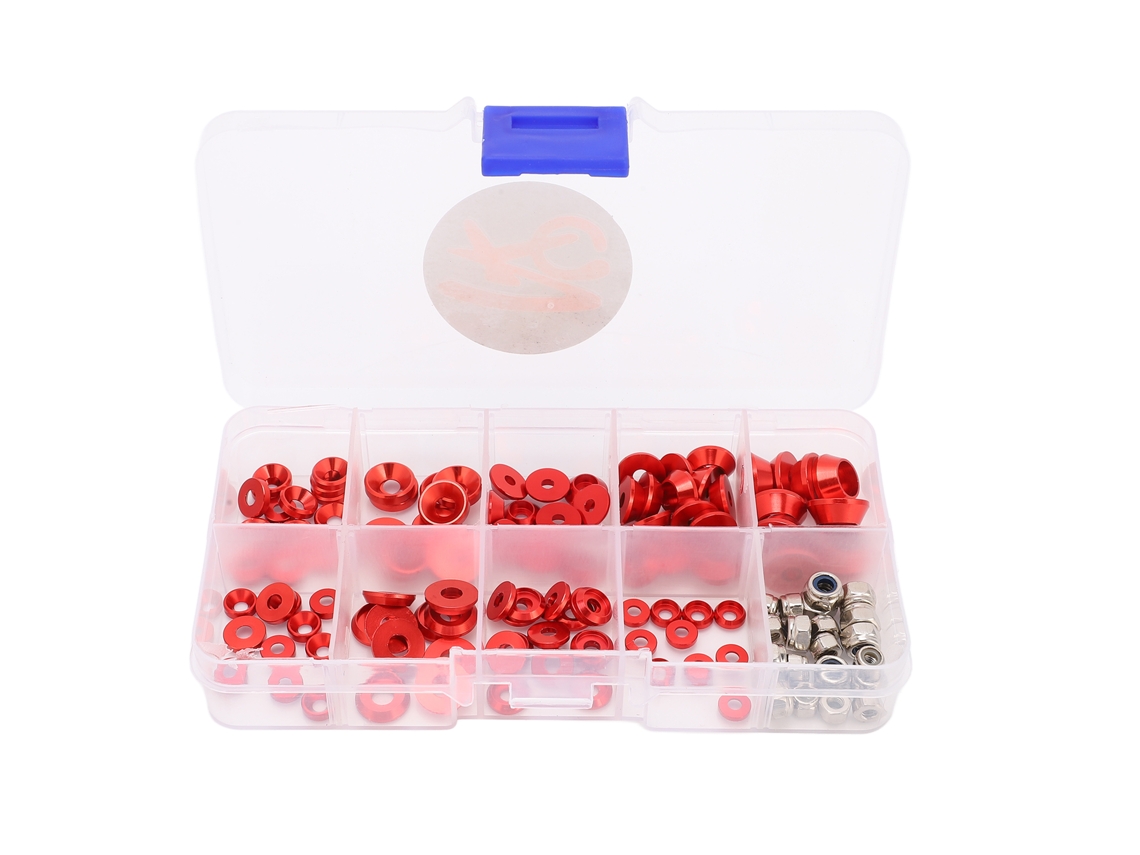 Kit De Tornillos Y Arandelas De Aluminio Cnc Para Coches Rc 1/10 1/8 Tuercas Soportes Tête De Coupe Chefs Rondas
