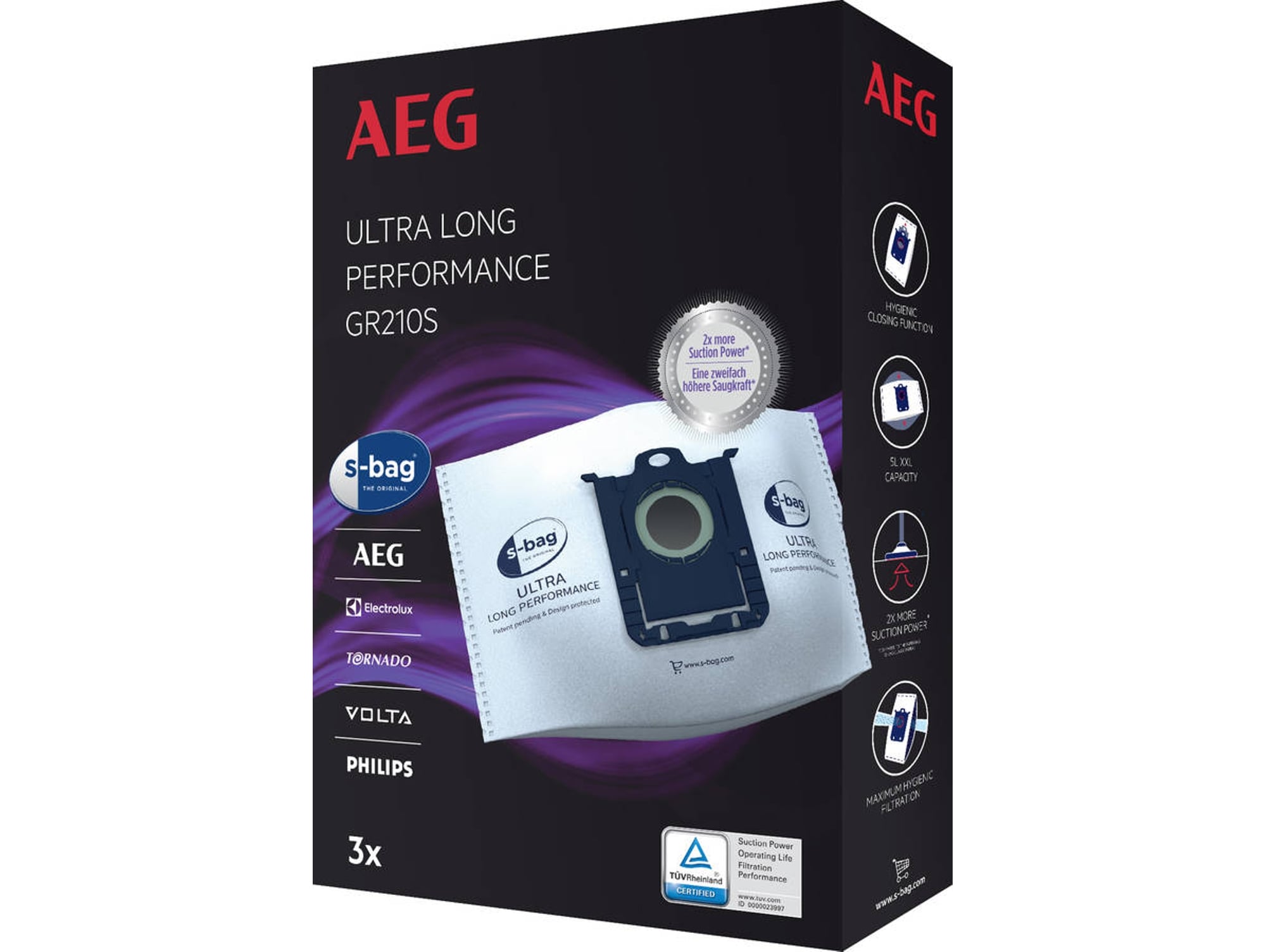 Bolsas para aspirador AEG GR210S (3 unidades)