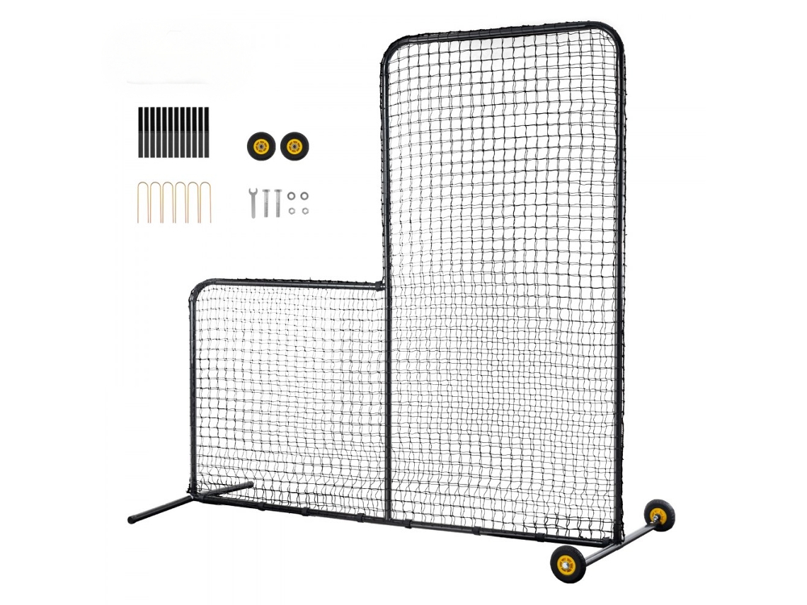 Pantalla L 213x213cm Pantalla Protectora para Béisbol y Sóftbol con Ruedas y Bolsa Tekmaquinas