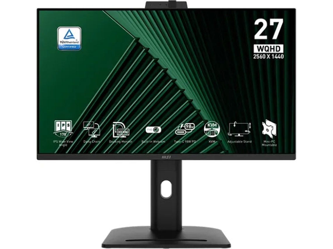 Pantalla plana Pro Mp275qpdgde de 69 cm, 27 pulgadas, IPS, WQHD, 4 ms, 100 Hz, 68,6 cm (9s6 3pc8cm 002), Msi (TFT/LCD)