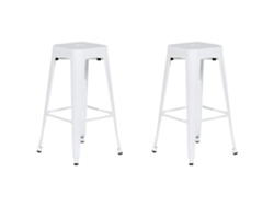 Conjunto de 2 sillas de bar BELIANI Cabrillo de Acero Blanco 30x36x76