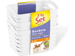 Kit 7h CASA 3 Cestas Medianas Rectangulares AZul 1,5 Litros
