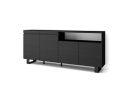 Aparadores para salón 200x87x35cm 4 Puertas Diseño industrial Negro