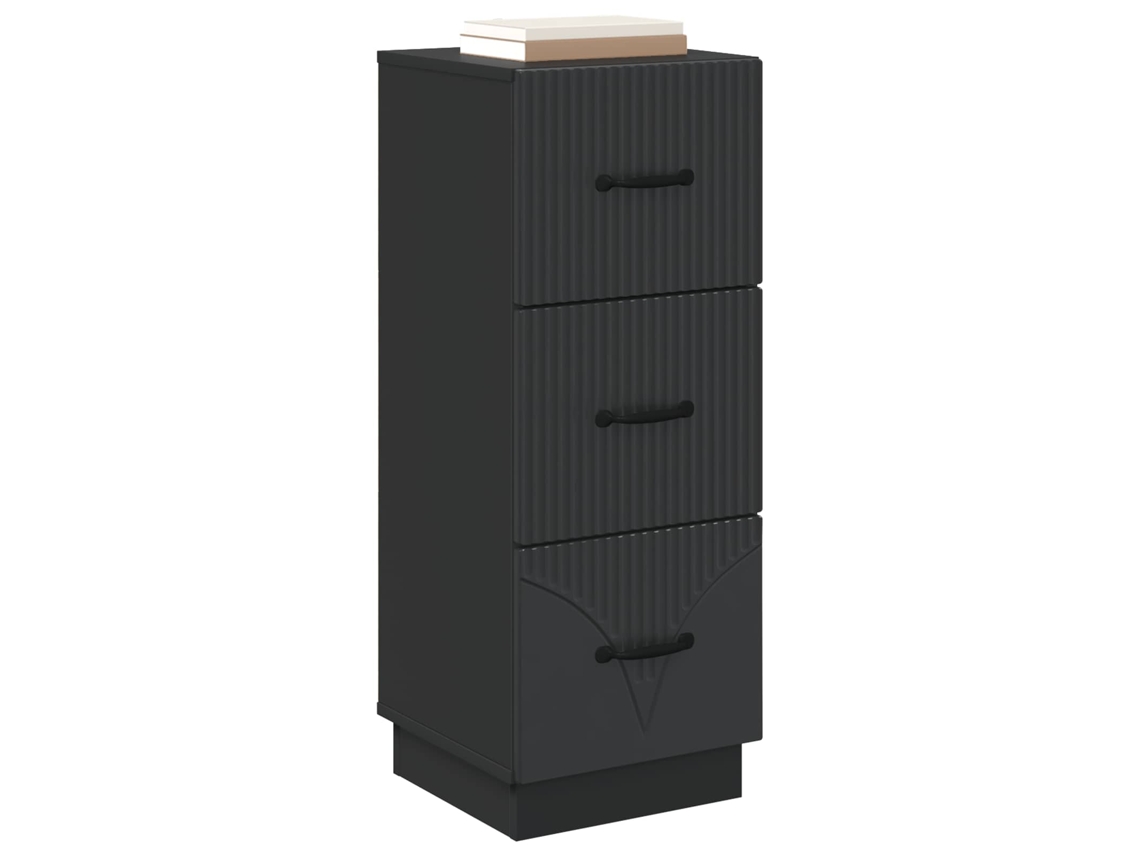 Maison Exclusive - Cajonera Negro 33 X 34,5 X 87 Cm Madera De Ingeniería