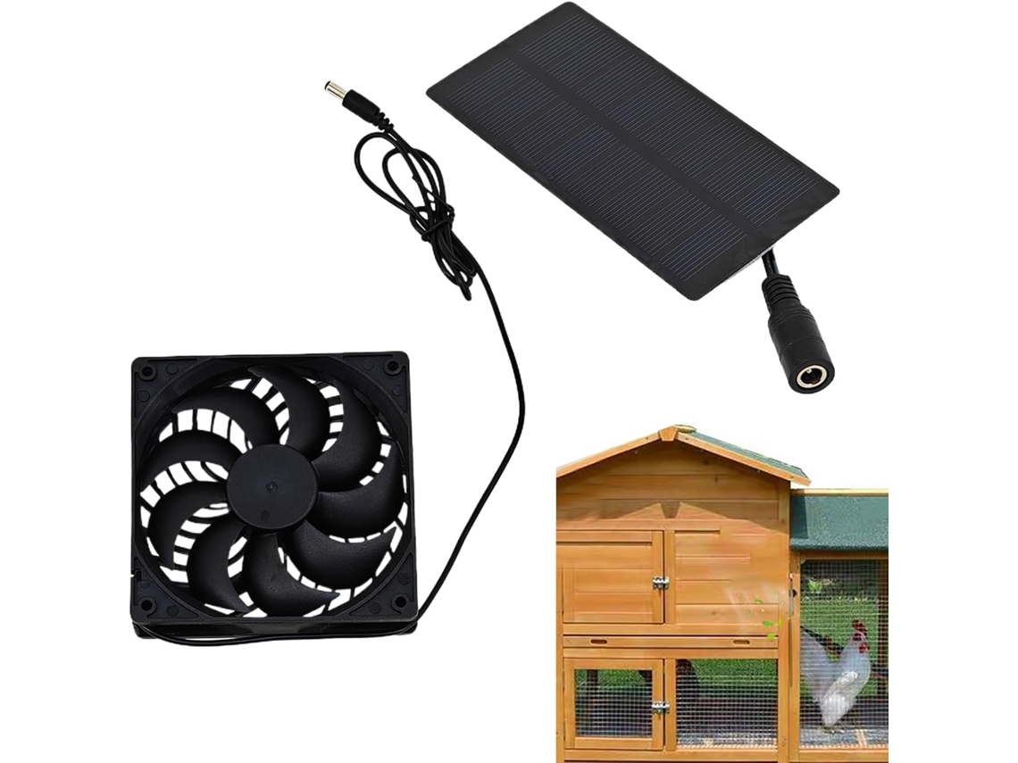 Panel solar para gallineros, 0,8 W, extracción de aire, ventilación para gallineros, invernaderos Chaberlu
