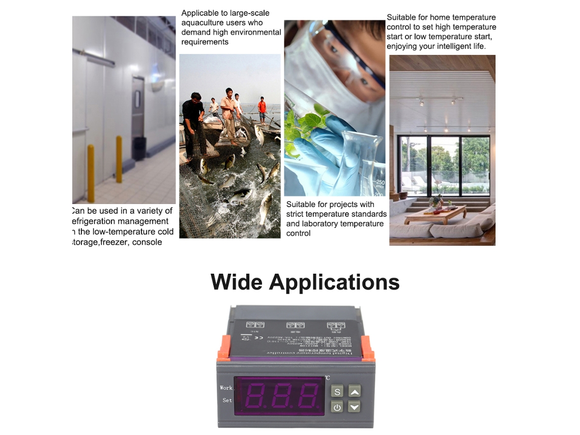 Controlador Digital Inteligente De Temperatura Mh-1210w Con Sensor De Alta Precisión Para Calefacción/refrigeración.