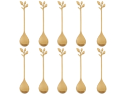 Cuchara de café en forma de hoja - Set creativo (10 piezas) para postres NEVEANCE