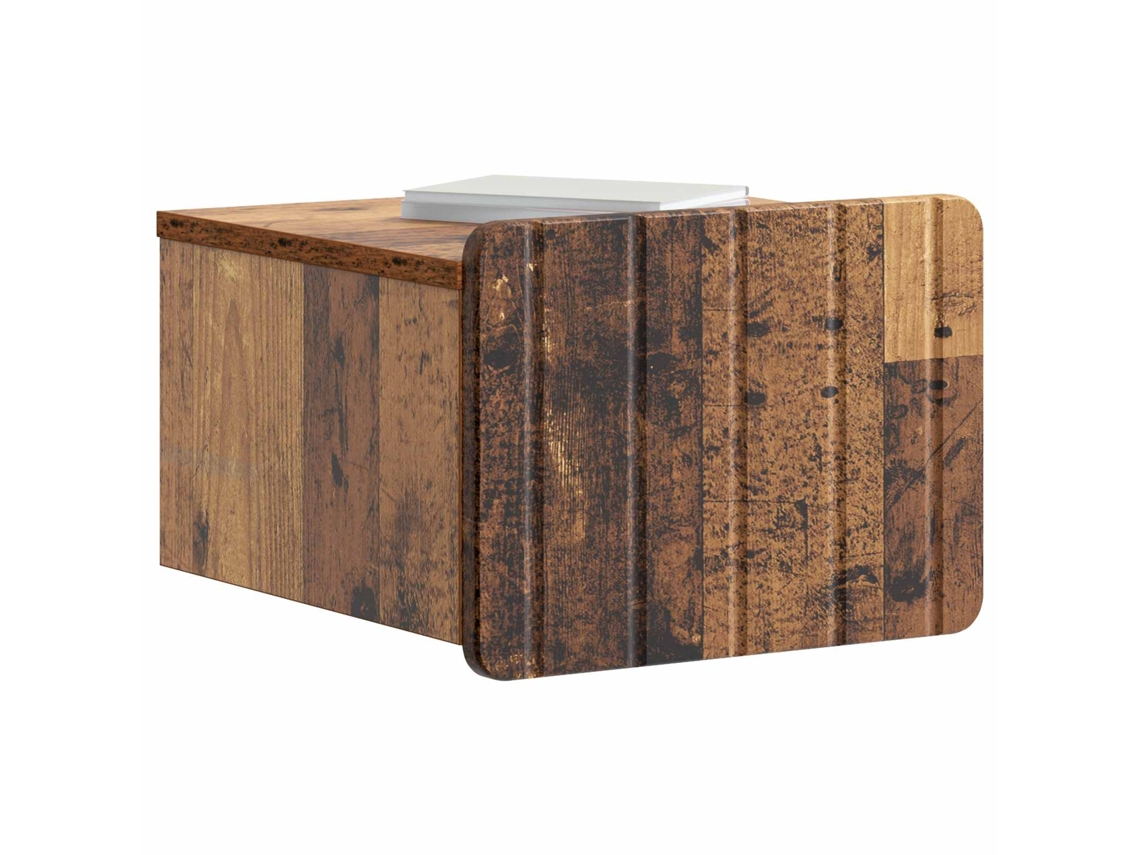 Maison Exclusive - Mesita De Noche De Pared Con Cajón 2 Pcs Madera Envejecida
