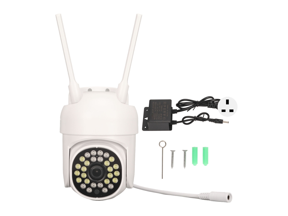 Cámara De Seguridad Inalámbrica Con Visión Nocturna A Color, Seguimiento De Movimiento, Wifi, Enchufe Británico, 100-240 V.